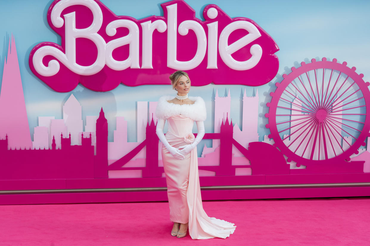 Margot Robbie at the premiere of Barbie, which has inspired the Barbiecore trend. (Getty Images)