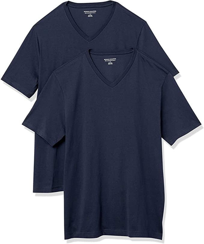 Amazon Essentials Men's 2-Pack Slim-fit V-Neck T-Shirt. Image via Amazon.