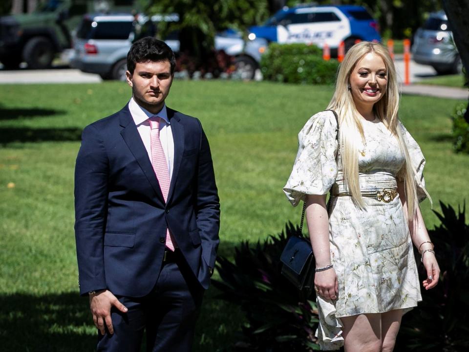 Tiffany Trump and Michael Boulos go to church on Easter in 2019.