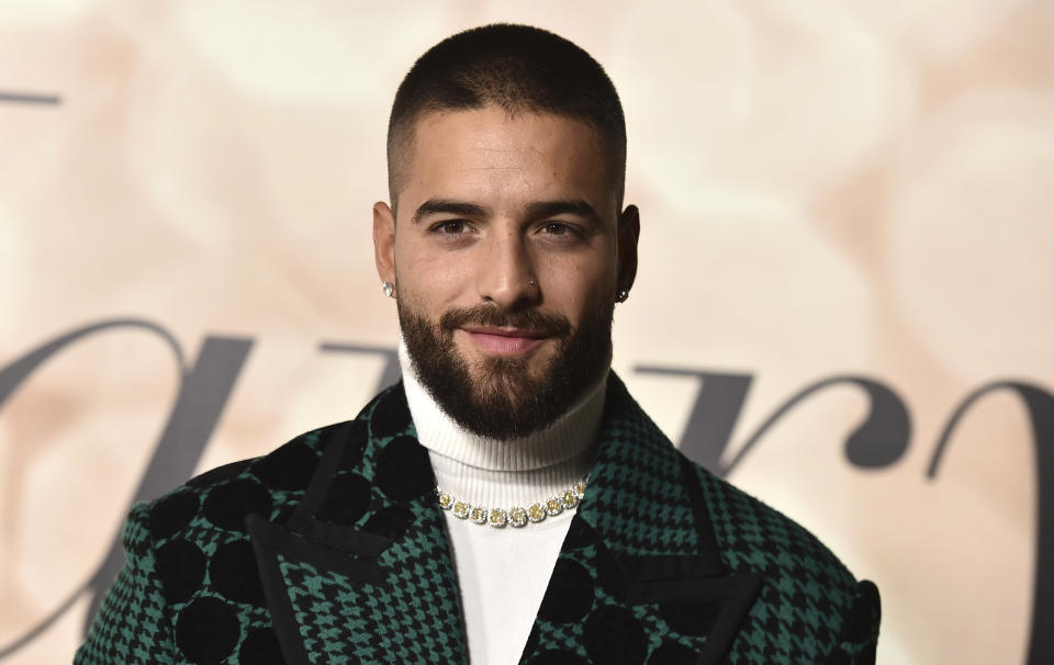 ARCHIVO - Maluma en una sesión de retratos en una función especial de "Marry Me" en el DGA Theater el 8 de febrero de 2022, en Los Angeles. Maluma será uno de los artistas que actuarán en el festival Rumbazo el 10 de septiembre de 2022 en Las Vegas. (Foto Jordan Strauss/Invision/AP)