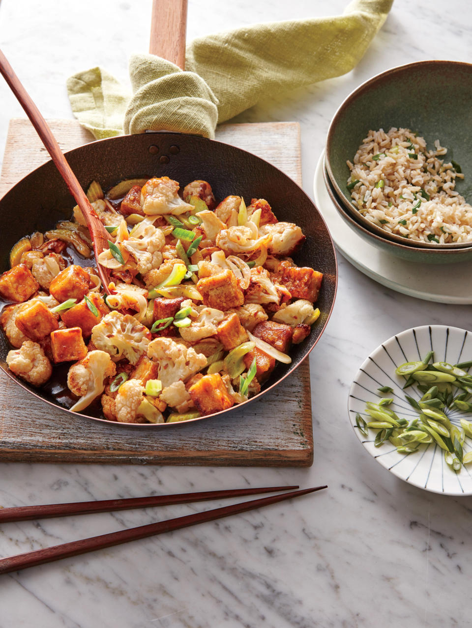 Szechuan Tofu with Cauliflower