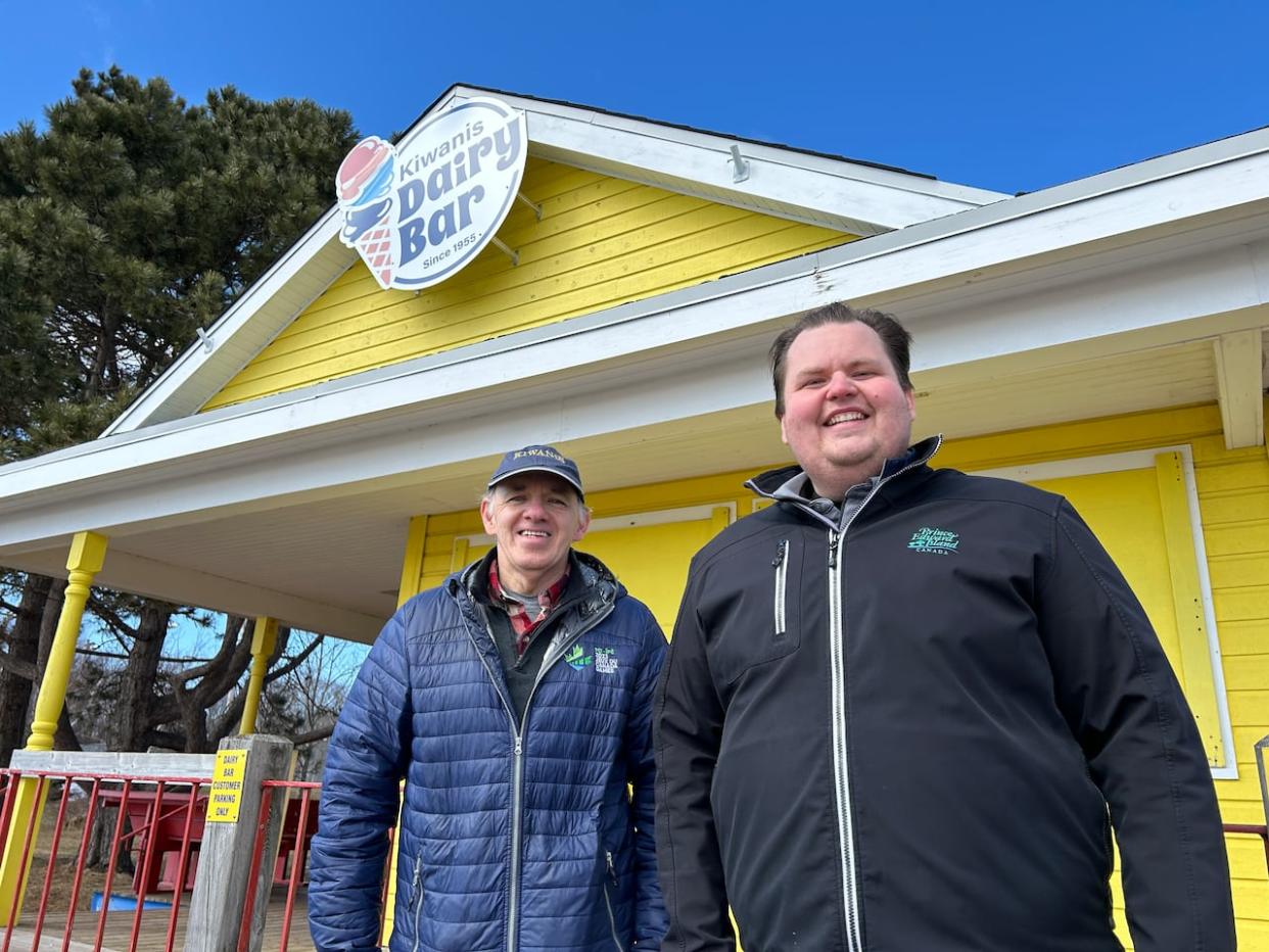 Basil Hambly and Ronnie McPhee say expanding the building will cost about $600,000. (Stacey Janzer/CBC - image credit)