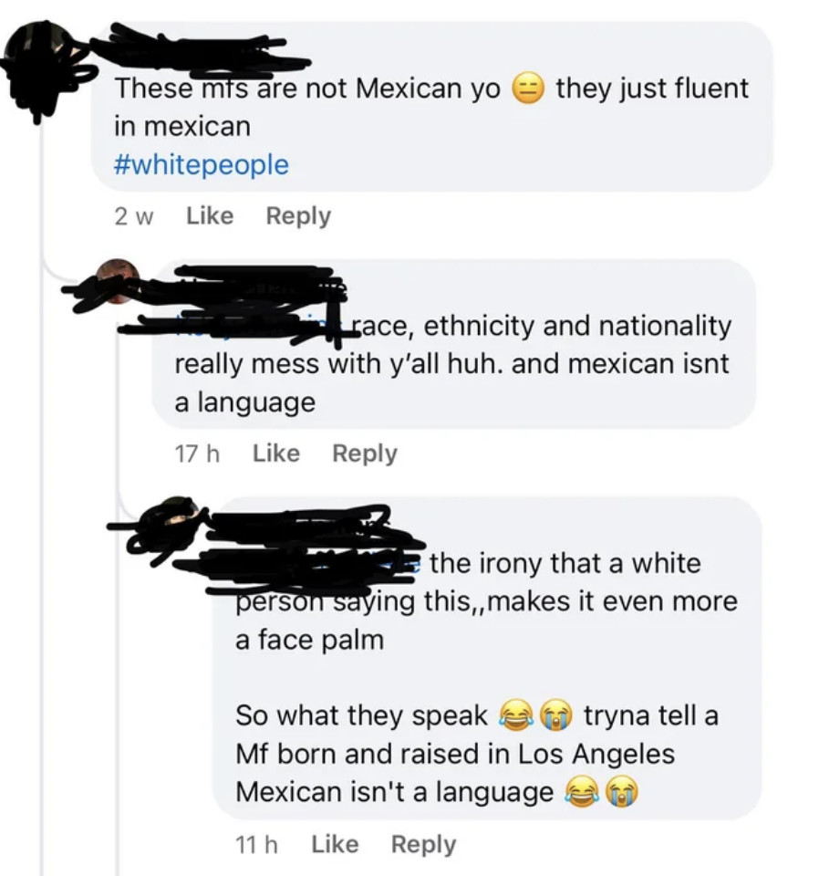 "they just fluent in Mexican"