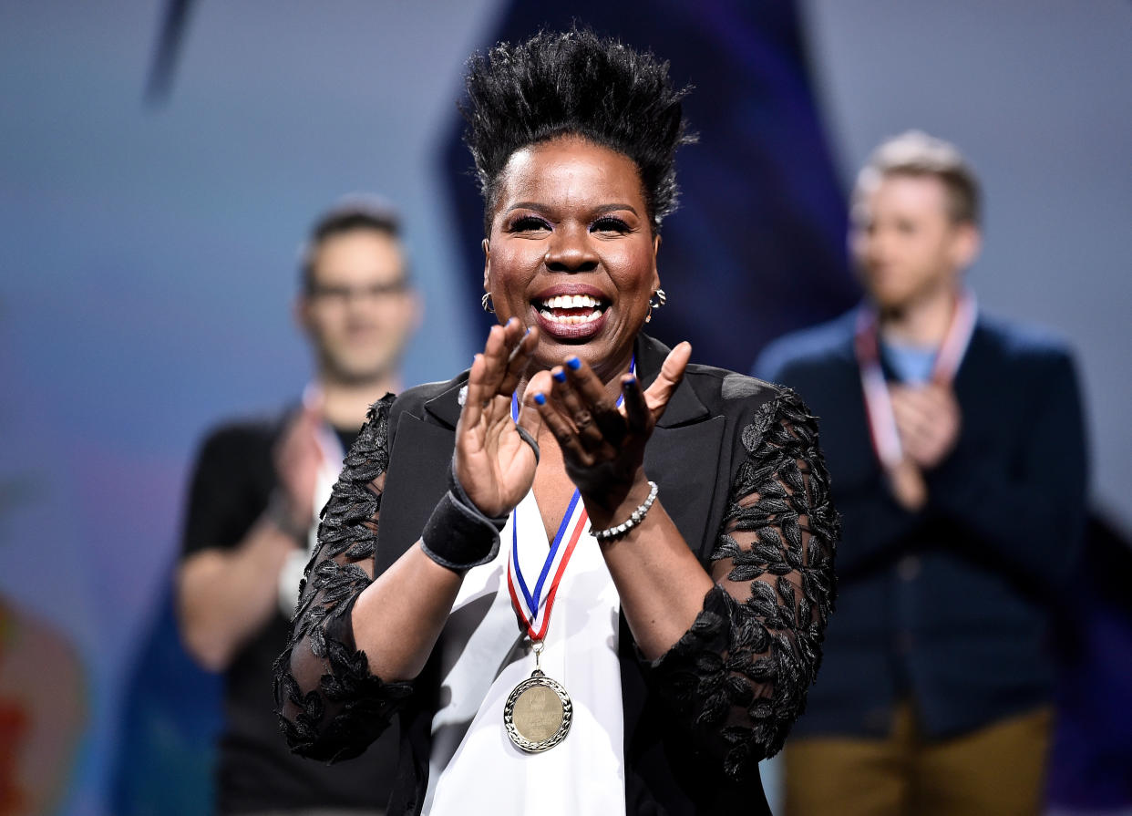 Leslie Jones hosts Adobe Sneaks during Adobe Summit at the Venetian on Wednesday, March 28, 2018, in Las Vegas. (Photo by Jeff Bottari/Invision for Adobe/AP Images)