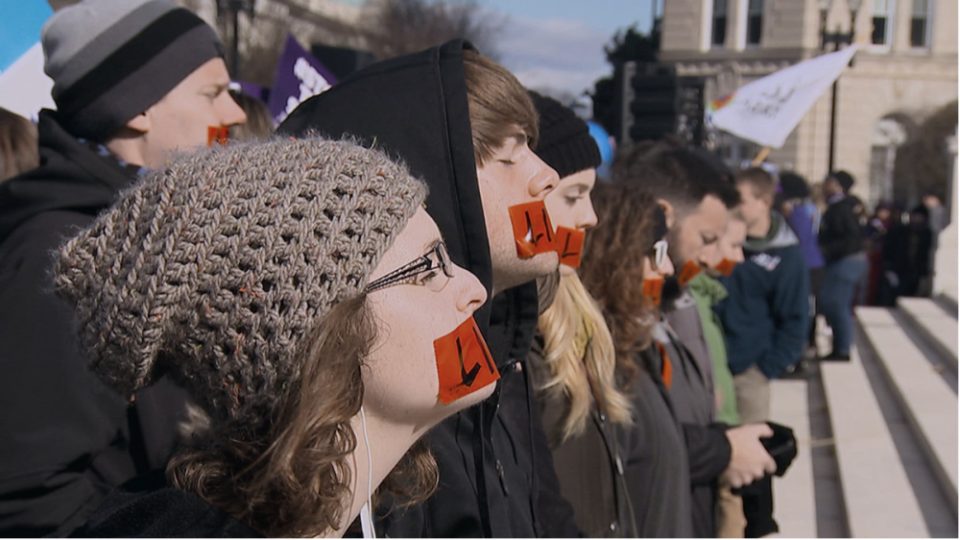 Protesters in ‘Reversing Roe’ - Credit: Netflix