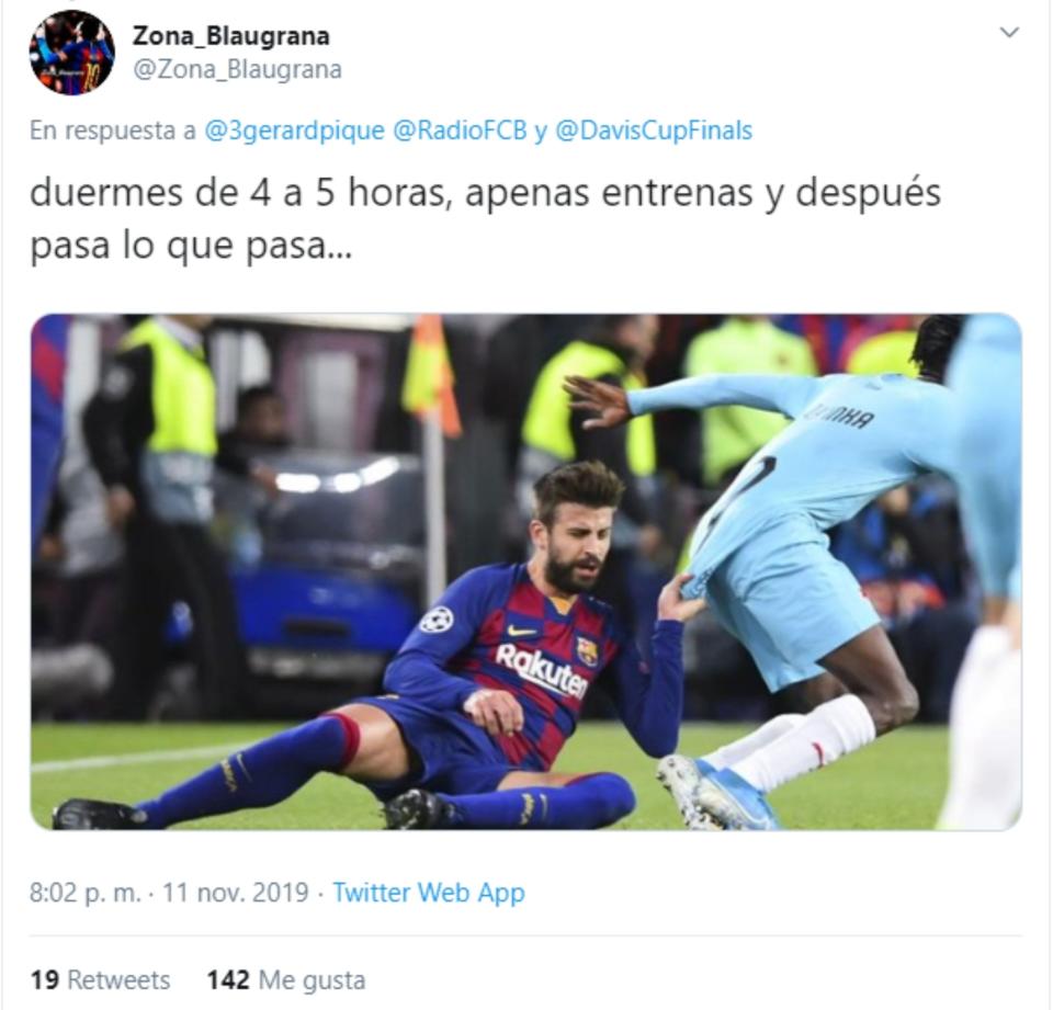 Los culés estallan contra Piqué después de que reconozca que solo duerme cuatro o cinco horas al día