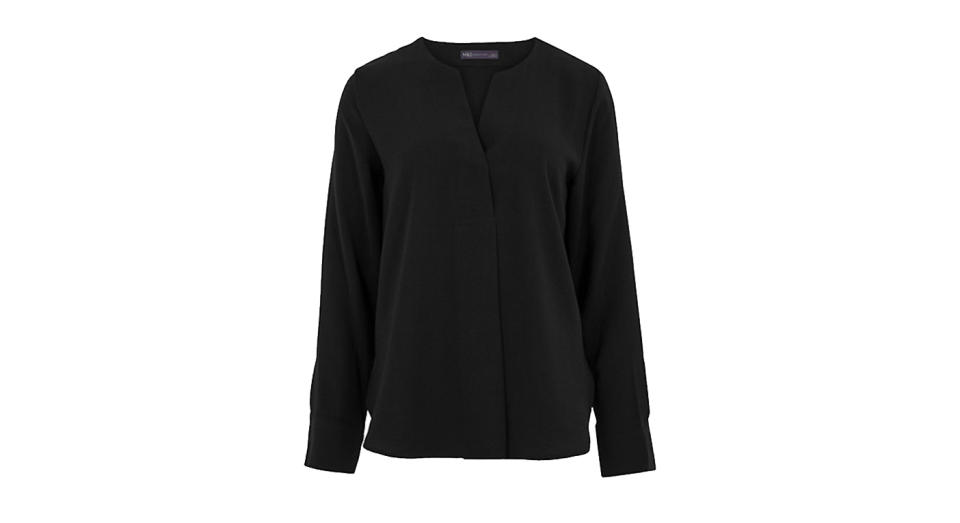 Long Sleeve Popover Blouse