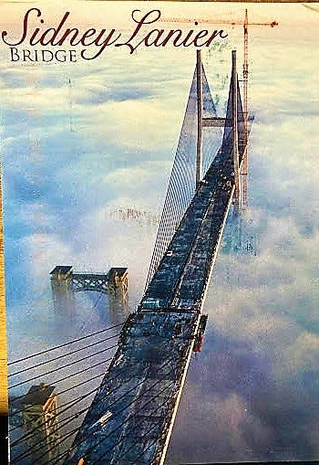 Savannah's Sidney Lanier Bridge and the fog are shown in this postcard sent by Sandra and Shirley Johnson
