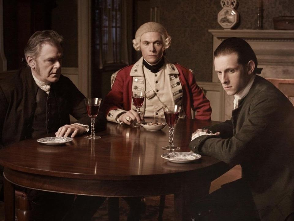 Kevin McNally, Jamie Bell and Burn Gorman in "Turn: Washington's Spies."