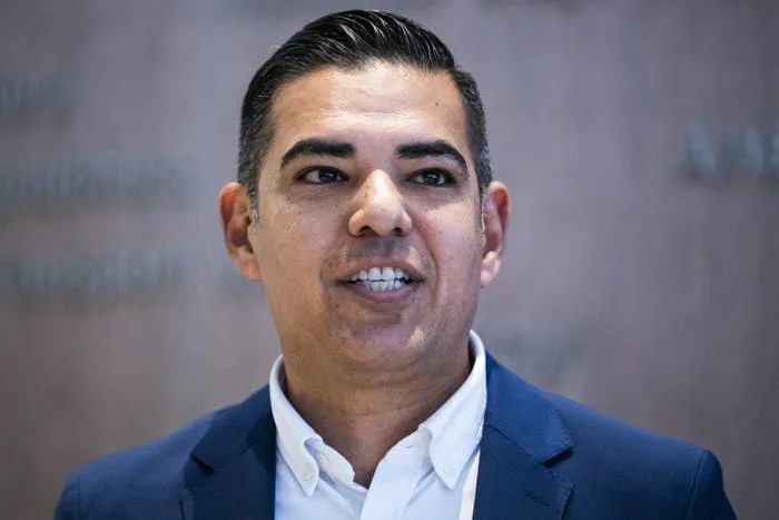Rep.-elect Robert Garcia speaks during a news conference in Washington, DC, on Nov. 13, 2022.