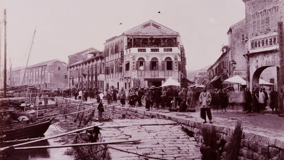 In this photo from the mid-1800s, Macao was a busy Portuguese colony. - Michael Maslan/Corbis/Getty Images