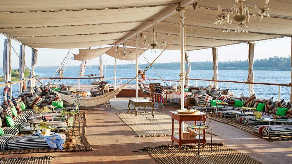 Deck on a private cruise of the Nile with Black Tomato, voted one of the world's best Tour Operators