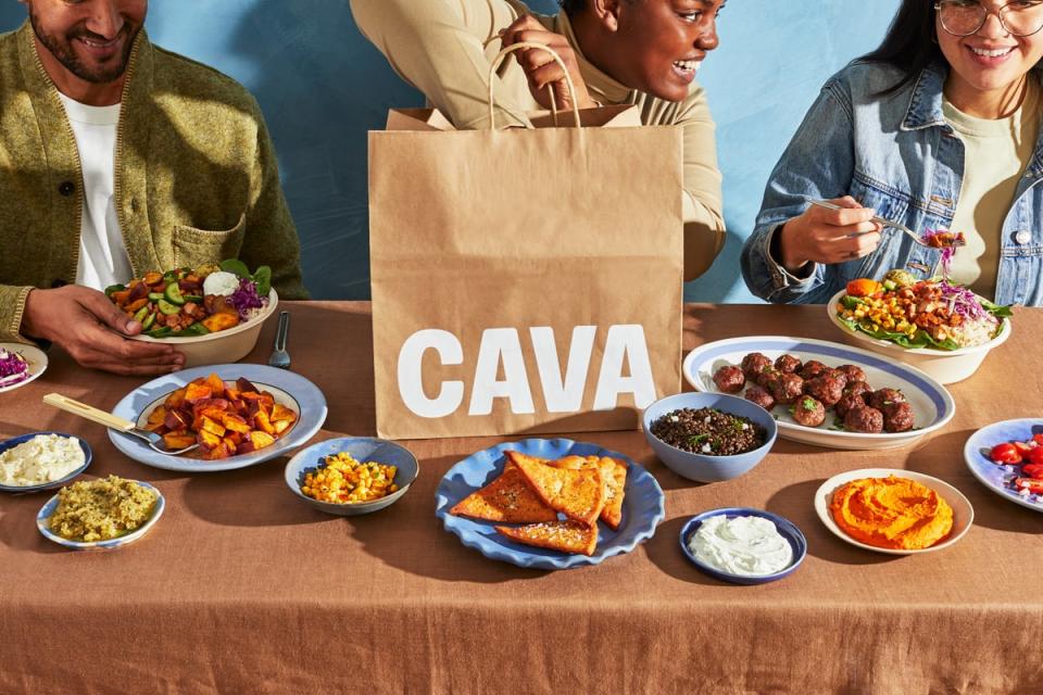 A selection of takeaway dishes from Cava.