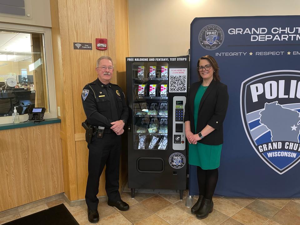 The Public Health Vending Machine at Grand Chute Town Hall was installed earlier in March, but was officially unveiled Wednesday.