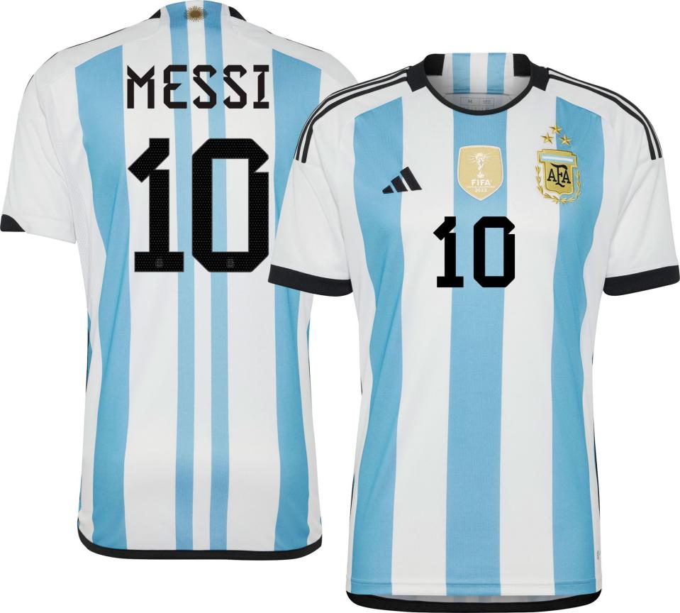 <p><a href="https://go.redirectingat.com?id=74968X1596630&url=https%3A%2F%2Fwww.dickssportinggoods.com%2Fp%2Fadidas-argentina-2022-2023-3-star-lionel-messi-10-home-replica-jersey-22adimwsrg223strrscra%2F22adimwsrg223strrscra&sref=https%3A%2F%2Fwww.biography.com%2Fcelebrities%2Fg45656421%2Flast-minute-celebrity-costumes%2F" rel="nofollow noopener" target="_blank" data-ylk="slk:Shop Now;elm:context_link;itc:0;sec:content-canvas" class="link ">Shop Now</a></p><p>Lionel Messi Jersey</p><p>dickssportinggoods.com</p><p>$125.00</p>