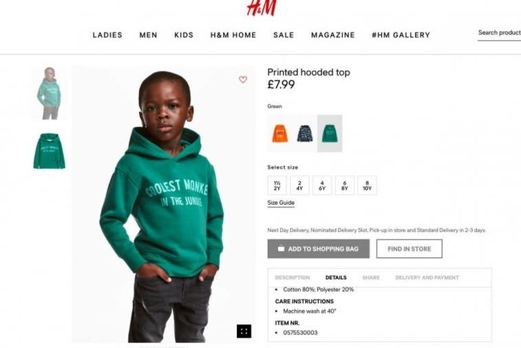 H&M Monkey Hoodie