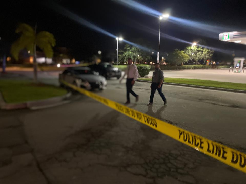 Palm Bay detectives work the scene of a Sept. 12 shooting scene in Bayside Lakes.