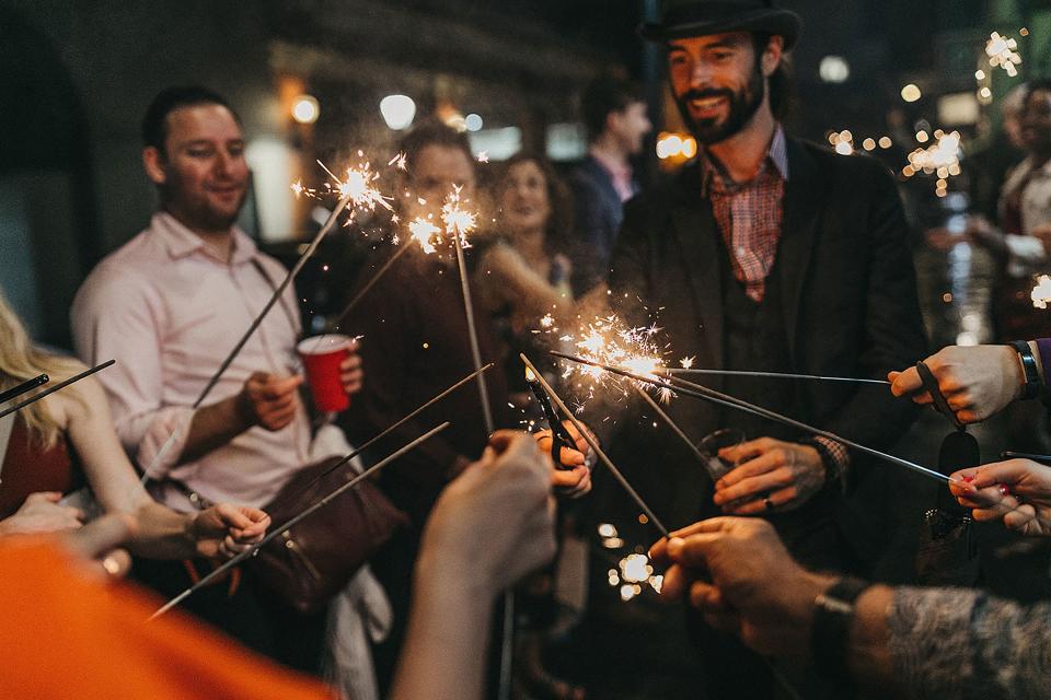 Our wedding planner surprised us by giving all of the guests sparklers.