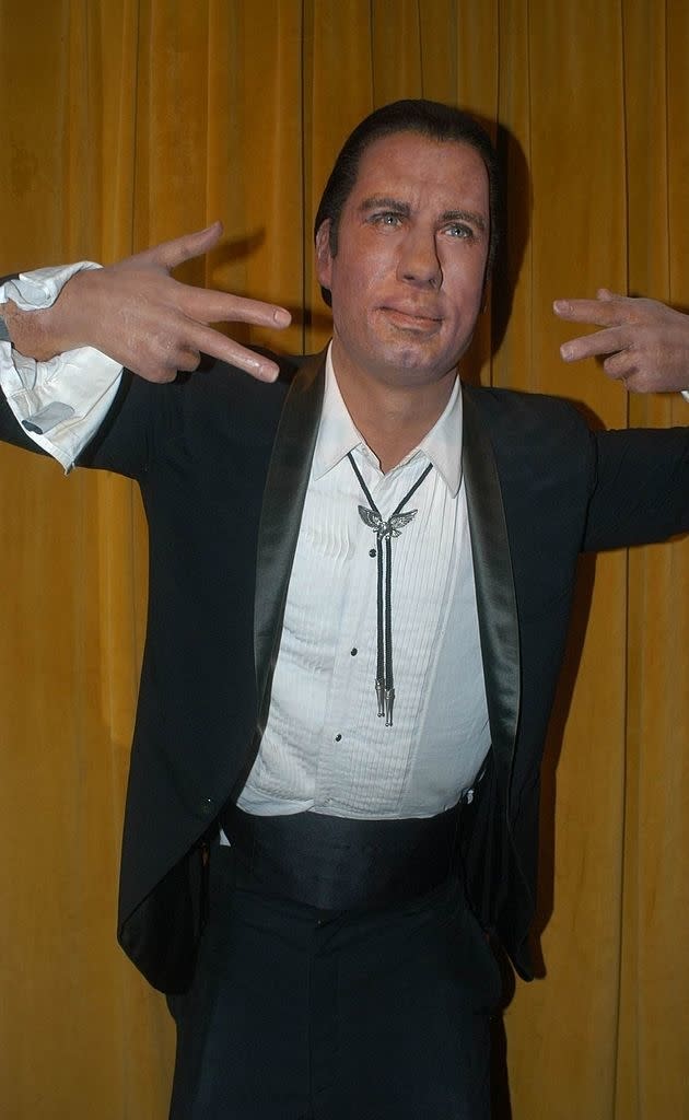 Closeup of John Travolta's wax figure