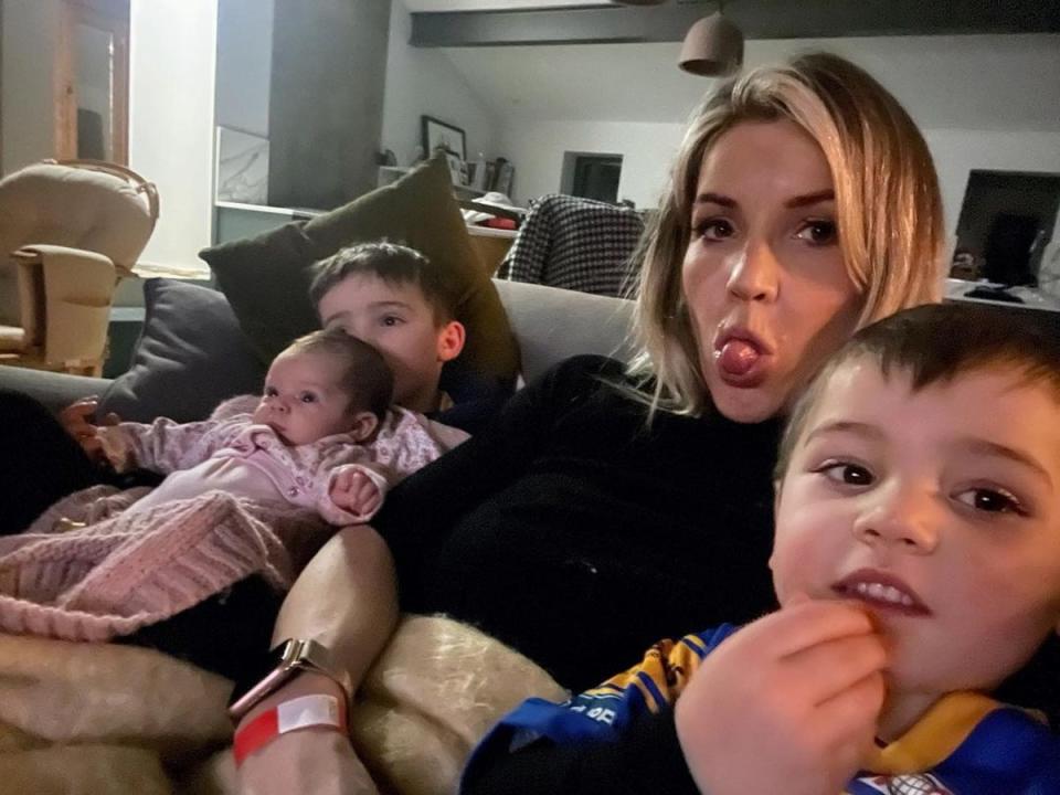Helen Skelton pictured with her three children whom she shares with ex Richie Myler (Helen Skelton / Instagram)