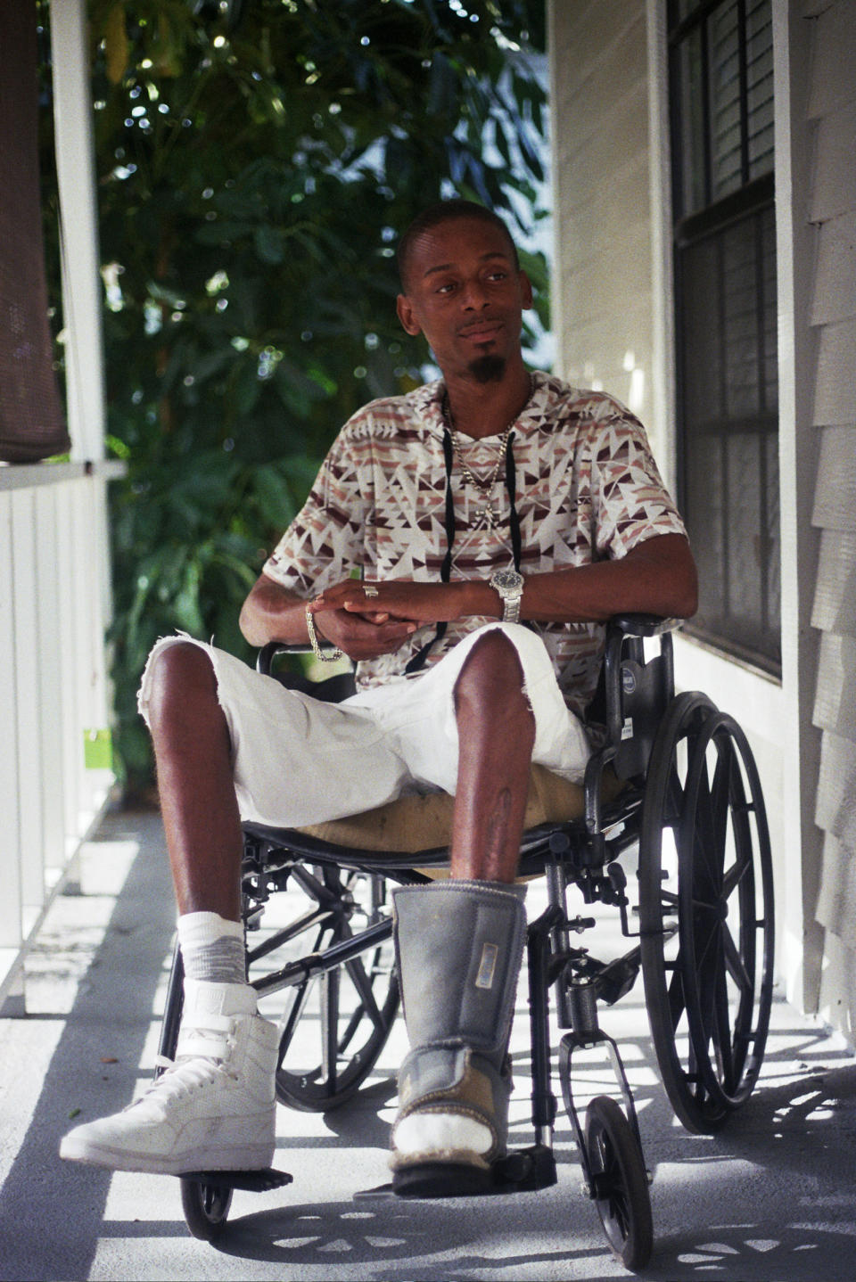 Florida shooting survivor Keinon Carter at his home in June 2017. | Joey Roulette