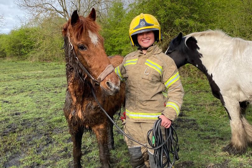 Storm back on her feet after her rescue with firefighter Brianna Tweddall