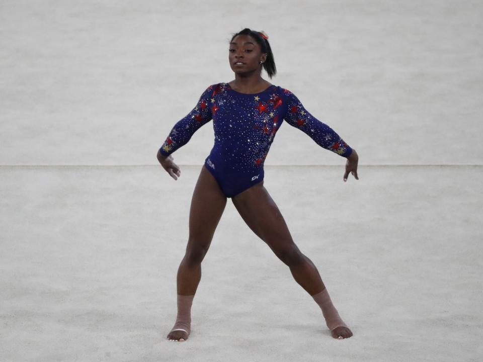 Simone Biles bei einem ihrer Wettkämpfe. (Bild: A.RICARDO/Shutterstock.com)