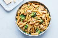 Sometimes, nothing will do but pasta—and this <a href="https://www.epicurious.com/recipes-menus/best-comfort-food-recipes-gallery?mbid=synd_yahoo_rss" rel="nofollow noopener" target="_blank" data-ylk="slk:comfort food" class="link rapid-noclick-resp">comfort food</a> recipe is one of Epi's all-time most popular dinners. It's a one-pan situation: the chicken, sauce, and pasta for this dish all cook in the same skillet. Which means you cut down on dishwashing time, too. <a href="https://www.epicurious.com/recipes/food/views/simple-one-skillet-chicken-alfredo-pasta?mbid=synd_yahoo_rss" rel="nofollow noopener" target="_blank" data-ylk="slk:See recipe." class="link rapid-noclick-resp">See recipe.</a>