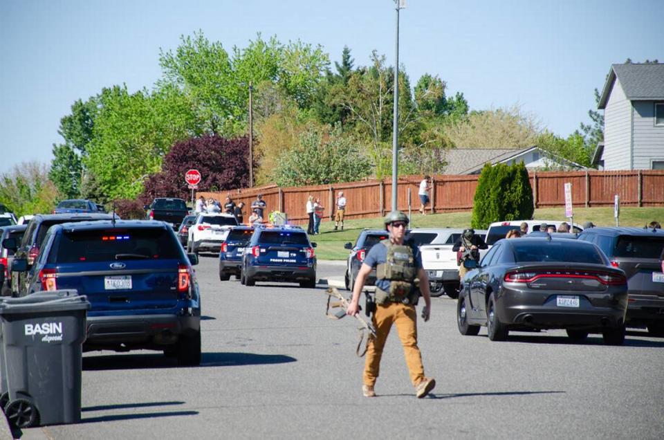 Police responded to a shooting near a West Richland Elementary School on Monday.