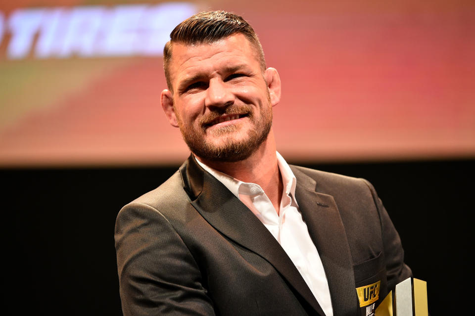 LAS VEGAS, NEVADA - JULY 05:  Michael Bisping looks on as he is inducted into the UFC Hall of Fame during the UFC Hall of Fame Class of 2019 Induction Ceremony inside The Pearl at The Palms Casino Resort on July 5, 2019 in Las Vegas, Nevada. (Photo by Chris Unger/Zuffa LLC/Zuffa LLC via Getty Images)