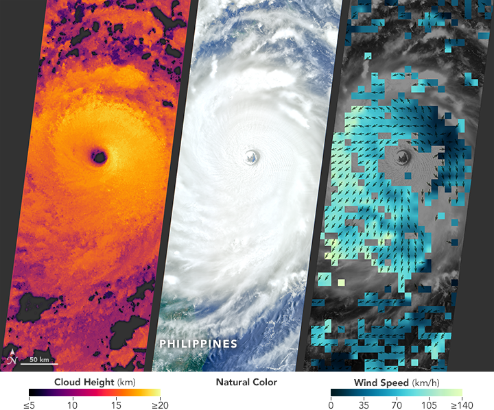 A trio of images from NASA MISR equipment