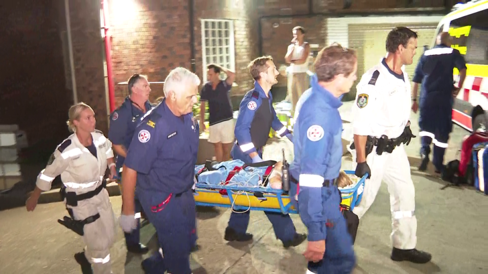 Lauren O'Neill was rushed to hospital on a stretcher following the attack (TNV)