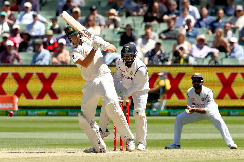 Cameron Green of Australia bats during day four of the Second Test match between Australia and India at Melbourne Cricket Ground on December 29, 2020 in Melbourne, Australia.