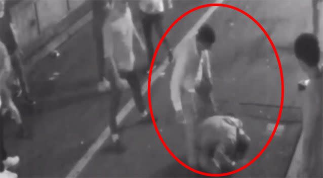 The victim was seen cowering on the floor. Source: ACT Police