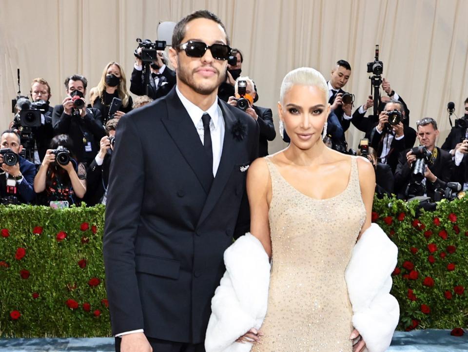 Pete Davidson and Kim Kardashian attend the 2022 Met Gala.