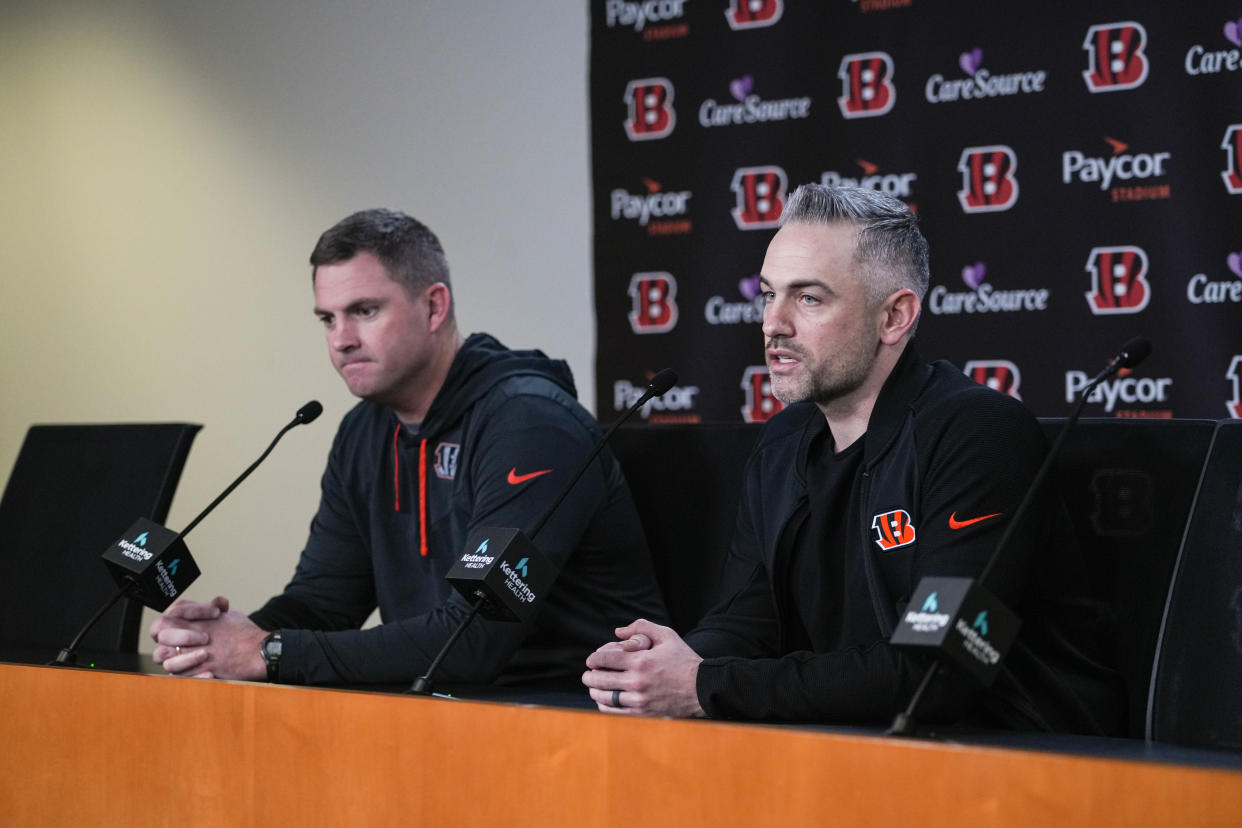 “It’s a position that he’s really earned,” Bengals head coach Zac Taylor said of Dan Pitcher's promotion to offensive coordinator on Thursday.  “He’s been here longer than the five years I’ve been here, and I think he’s impressed us every step of the way . . . "