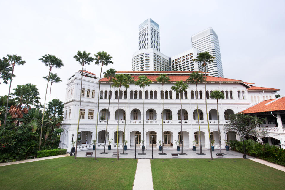 Nick Young and Rachel Chu's hotel scenes are filmed at the iconic Raffles hotel on Beach Road. Source: Singapore Tourism Board, The ultimate Crazy Rich Asians guide to Singapore