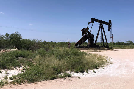 A pumpjack is shown outside Midland-Odessa area in the Permian basin in Texas, U.S., July 17, 2018. REUTERS/Liz Hampton