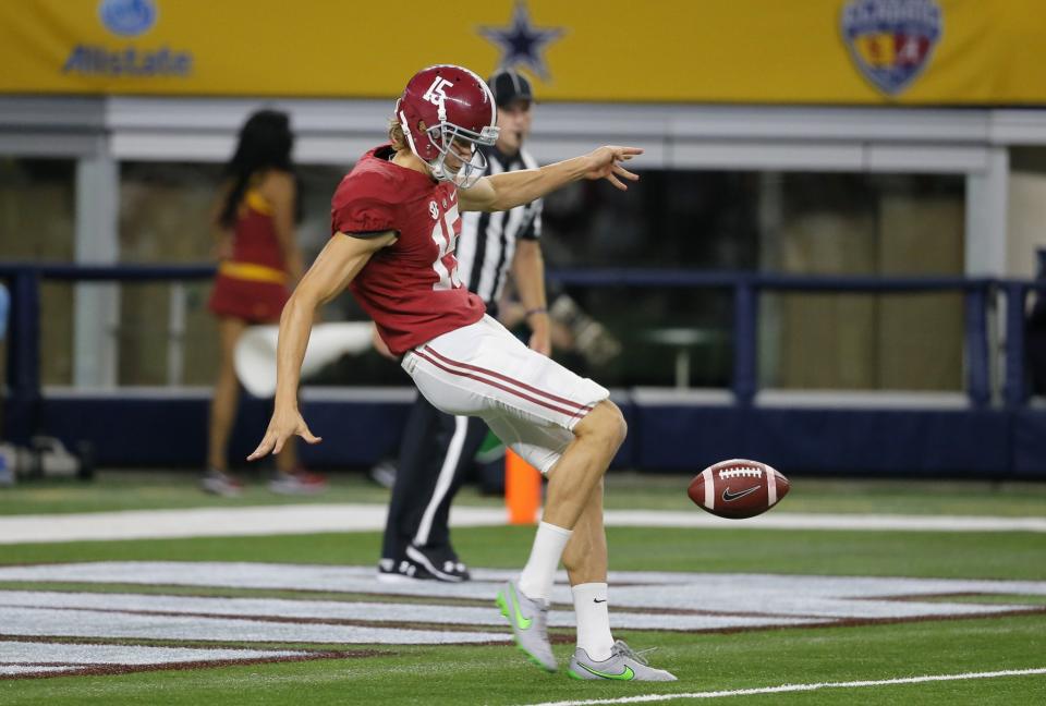 Alabama punter JK Scott is one of the best in the country at his position. (AP Photo/Tony Gutierrez)