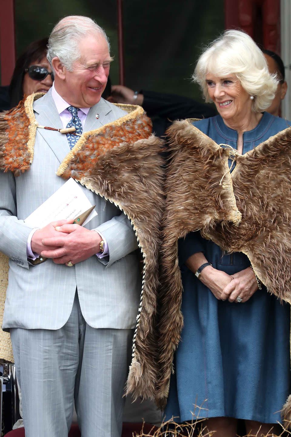 <p>Prince Charles and Camilla attend a reception during their visit to the Waitangi Treaty Grounds in Waitangi, New Zealand.</p>