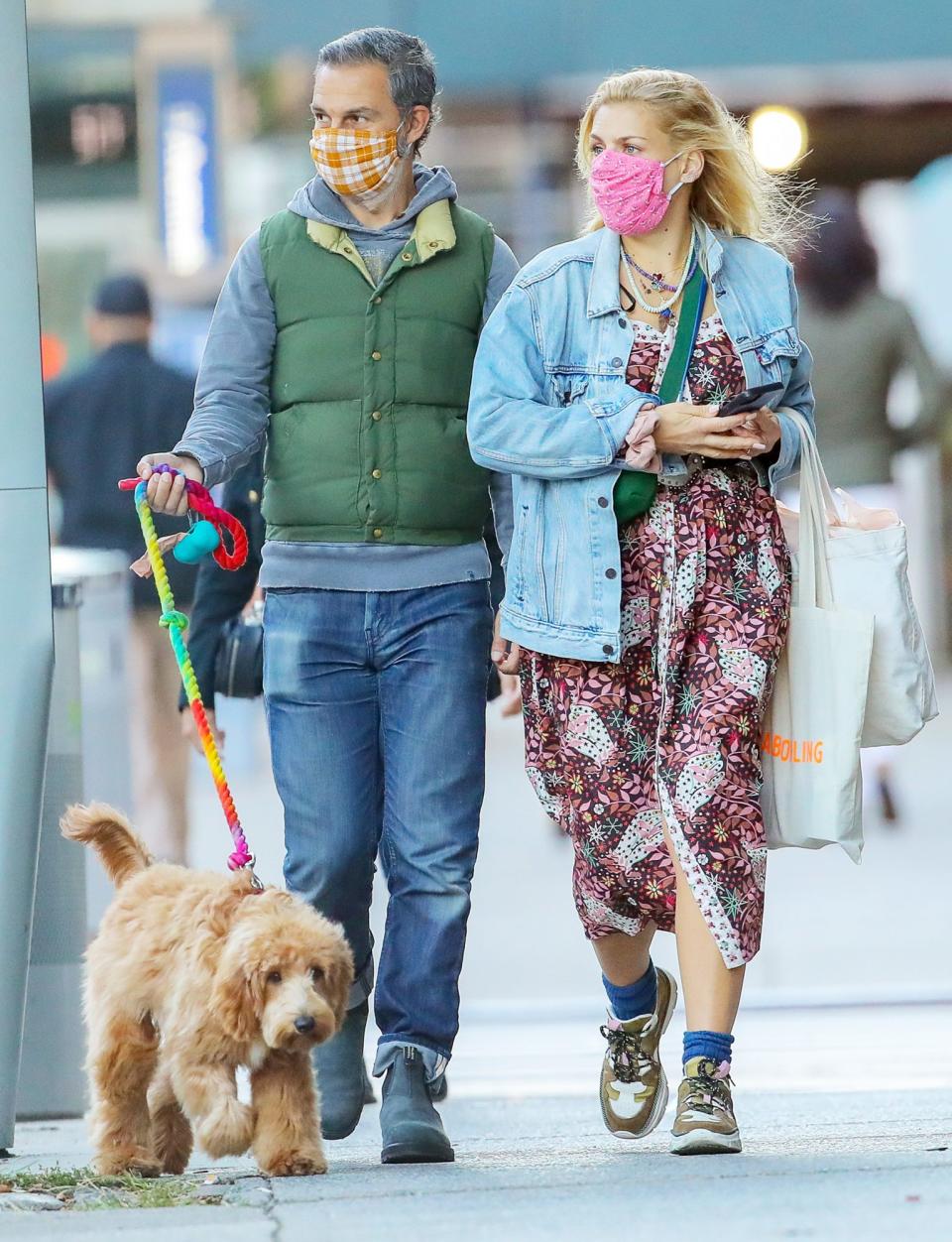 <p>Busy Philipps and husband Marc Silverstein take their pup for a walk through N.Y.C. on Sunday.</p>