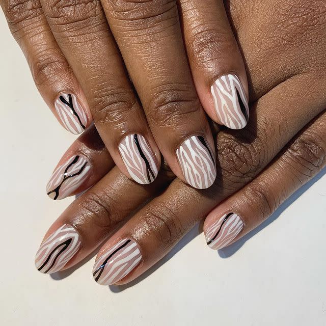 <p>If you don't know <a href="https://www.cosmopolitan.com/style-beauty/beauty/how-to/a5101/things-about-painting-your-nails-you-might-not-know/" rel="nofollow noopener" target="_blank" data-ylk="slk:how to paint your nails;elm:context_link;itc:0;sec:content-canvas" class="link ">how to paint your nails</a> and can't paint a straight line to save your life, you're in luck because zebra stripes are <em>everrrywhere</em> right now and <strong>super-easy to DIY</strong>. Squiggly lines FTW.</p><p><a href="https://www.instagram.com/p/CIZa8SWjXuN/?utm_source=ig_embed&utm_campaign=loading" rel="nofollow noopener" target="_blank" data-ylk="slk:See the original post on Instagram;elm:context_link;itc:0;sec:content-canvas" class="link ">See the original post on Instagram</a></p>