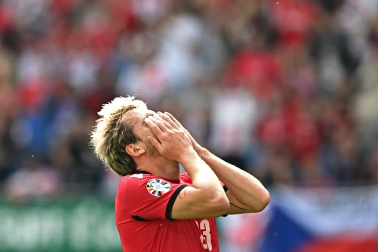 El centrocampista georgiano Saba Lobzhanidze tras el empate 1-1 ante la República Checa, este sábado 22 de junio en partido de la Eurocopa (GABRIEL BOUYS)