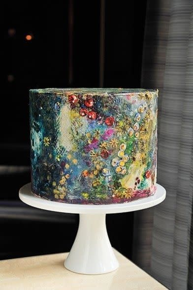 Ce gâteau semble avoir été créé par Monet en personne et est particulièrement artistique… On adore.