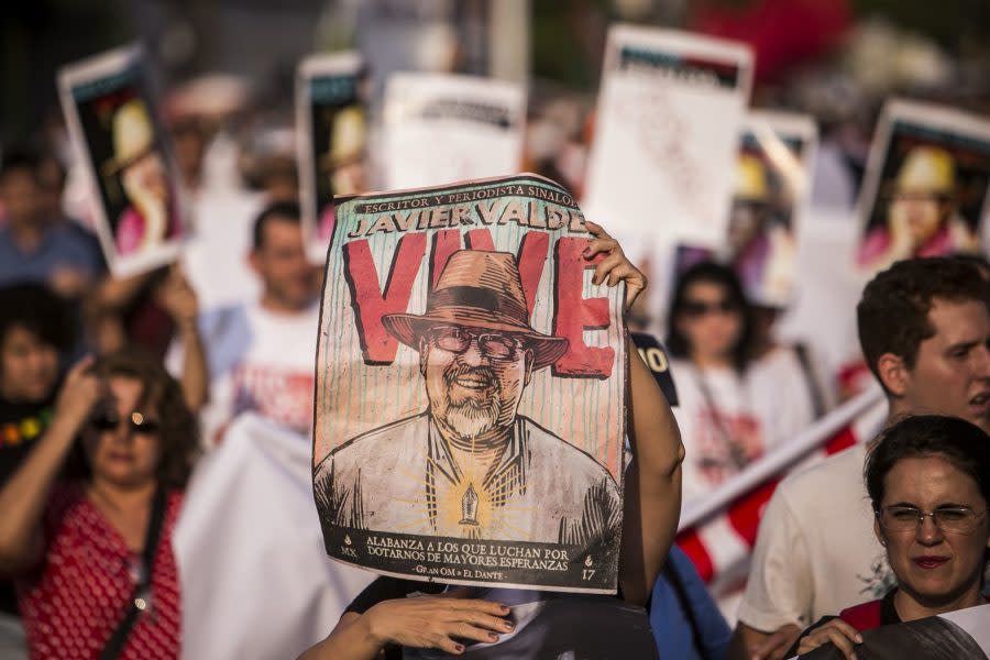 Una imagen de un afiche del periodista Javier Valdez