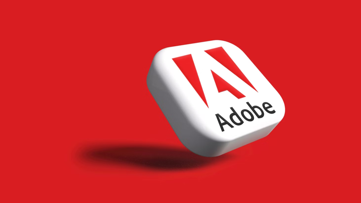  3D version of the Adobe logo. 