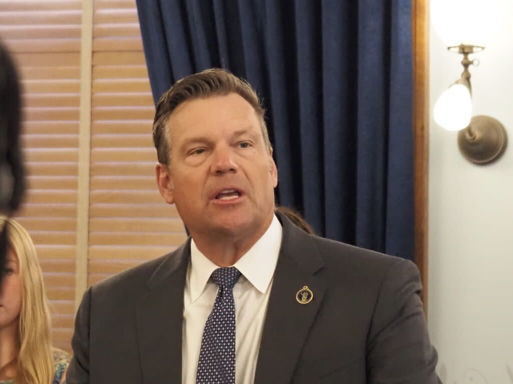 Kansas Attorney General Kris Kobach announced his plan to sue President Joe Biden's administration over new Title IX rules on Tuesday.