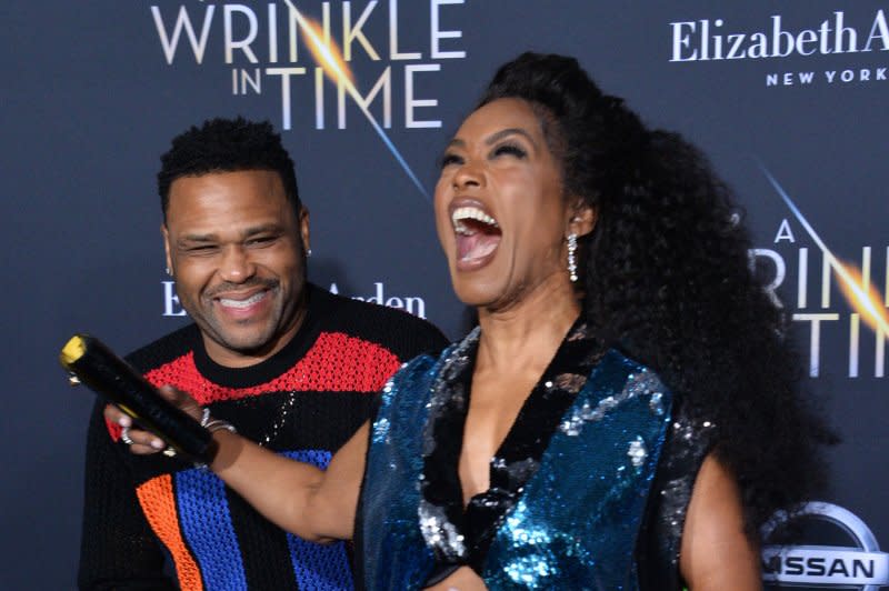 Anthony Anderson (L) and Angela Bassett attend the Los Angeles premiere of "A Wrinkle in Time" in 2018. File Photo by Jim Ruymen/UPI