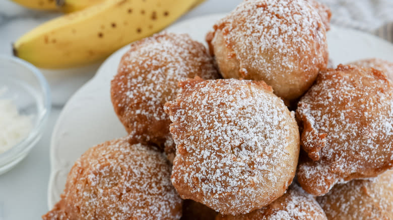 fritters on white plate