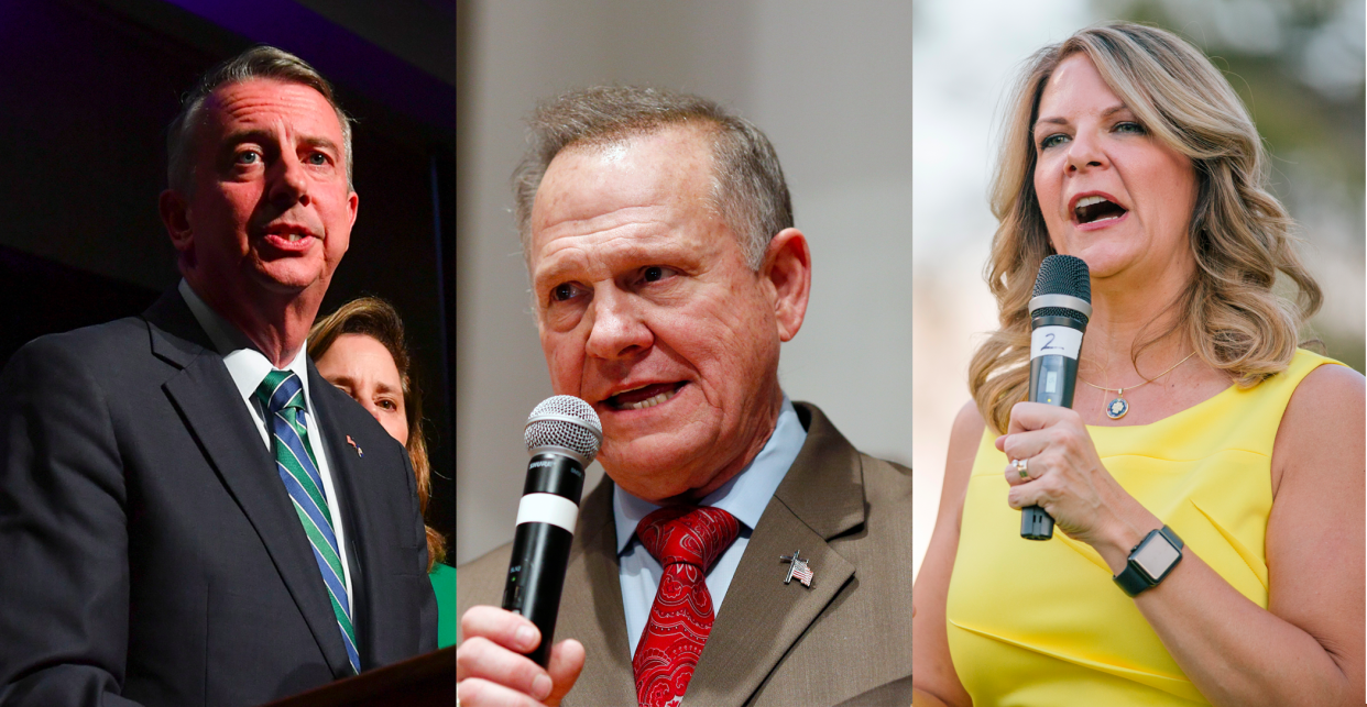 From left, former candidates Ed Gillespie, Roy Moore and Kelli Ward all ran anti-Muslim campaigns &mdash; and lost. (Photo: Getty Images)